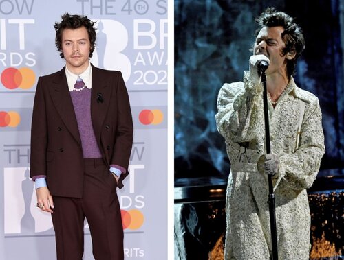 Harry Styles en la 'red carpet' y en el escenario de los 'Brit Awards 2020'