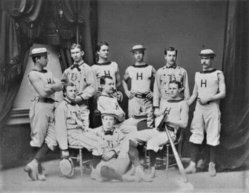 El equipo de béisbol de Harvard, los primeros 'letterman'