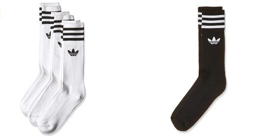 Calcetines largos Adidas negros o blancos (más colores disponibles).