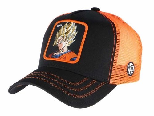 Gorra trucker negra/naranja de Goku.