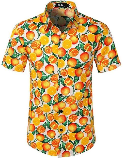 Camisa con fondo de naranjas, el paraíso del zumo