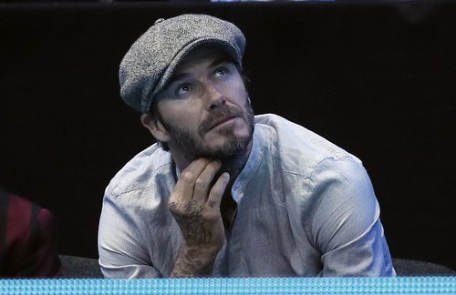David Beckham con gorra de estilo irlandesa.