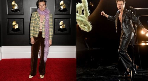 Los dos botines de Harry Styles en los Grammy.